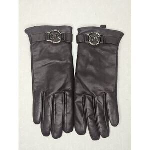 Michael Kors MK Brown Leather Circle Logo Size 7, Pre Owned, Retail Value $98